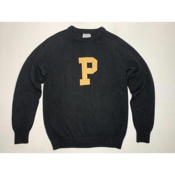 HillFlint College Black & Gold Letter Purdue University Medium Knit Sweater P158
